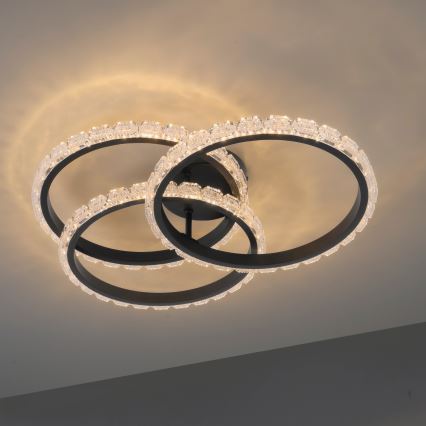 JUST LIGHT. 14734-18 - LED Φωτιστικό οροφής GLITRA LED/37W/230V διάμ. 50 cm μαύρο