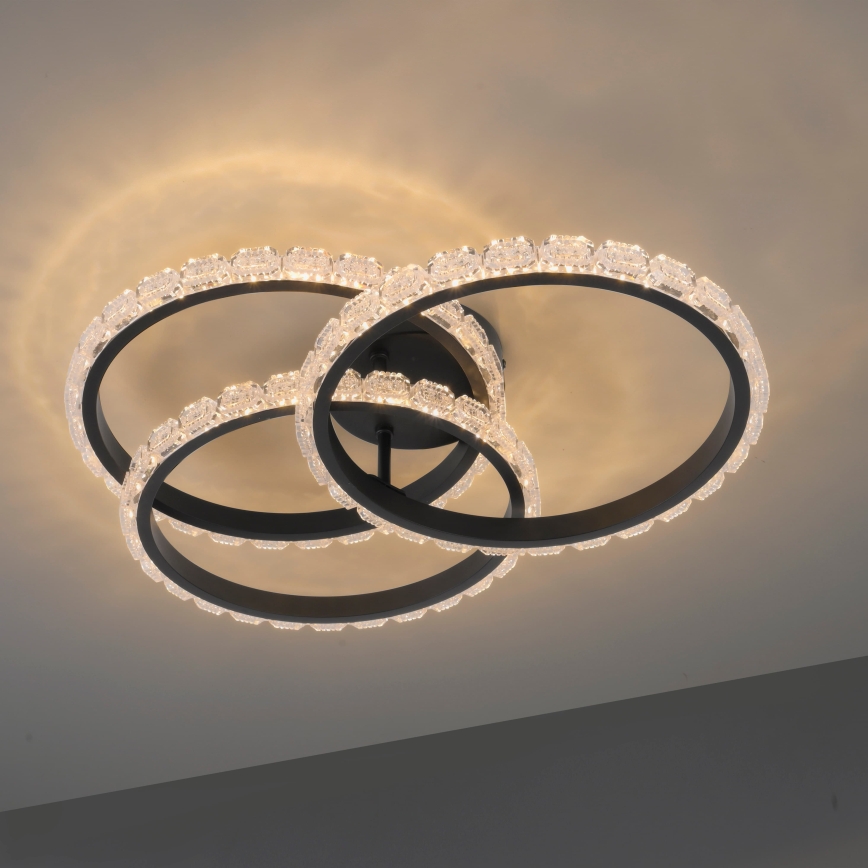 JUST LIGHT. 14734-18 - LED Φωτιστικό οροφής GLITRA LED/37W/230V διάμ. 50 cm μαύρο