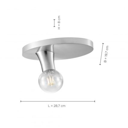 JUST LIGHT. 14777-55 - Φωτιστικό οροφής TURN ME 1xE27/60W/230V ματ χρώμιο