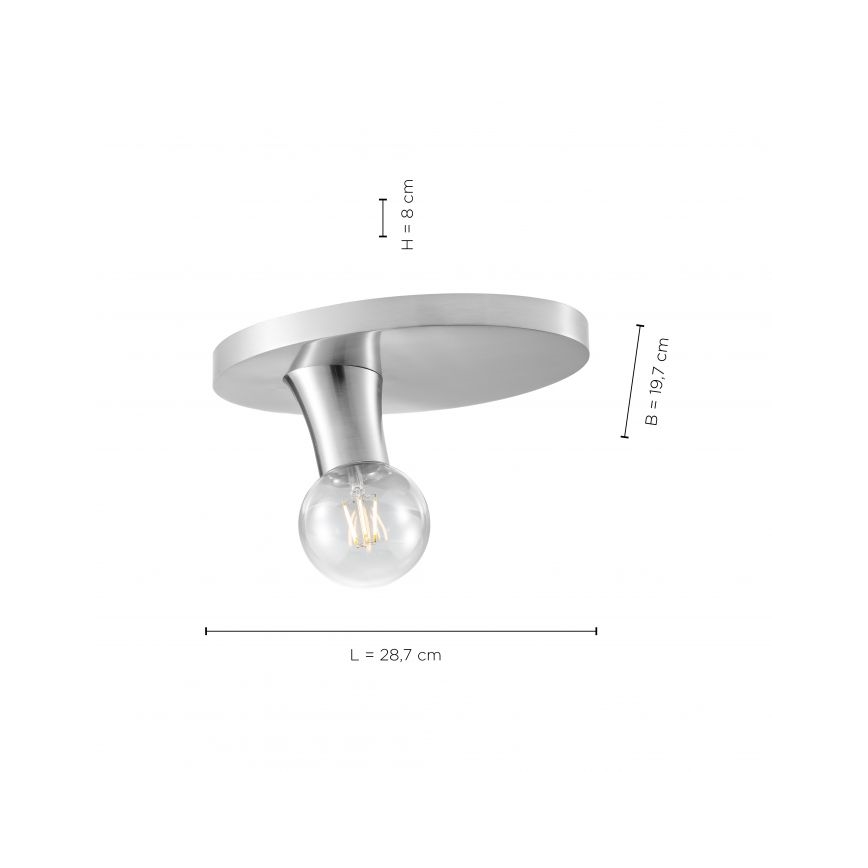 JUST LIGHT. 14777-55 - Φωτιστικό οροφής TURN ME 1xE27/60W/230V ματ χρώμιο