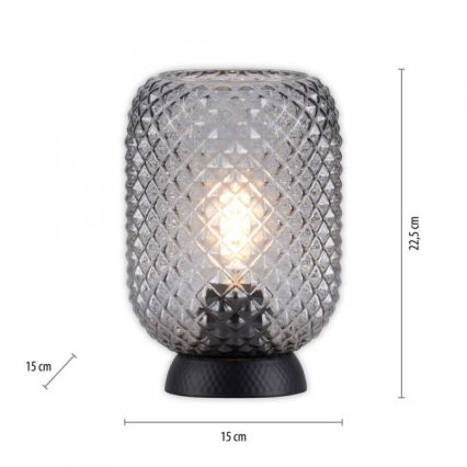 JUST LIGHT. 14906-18 - Eπιτραπέζιο φωτιστικό REISHI 1xE27/40W/230V μαύρο