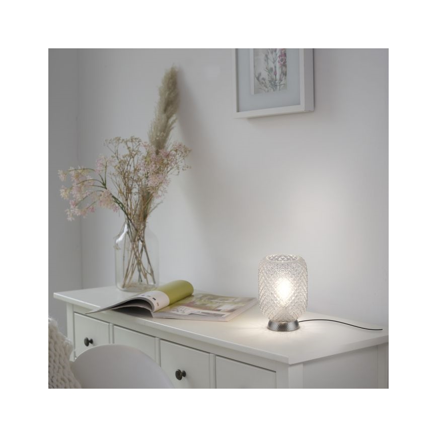 JUST LIGHT. 14906-55 - Eπιτραπέζιο φωτιστικό REISHI 1xE27/40W/230V ματ χρώμιο