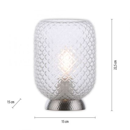 JUST LIGHT. 14906-55 - Eπιτραπέζιο φωτιστικό REISHI 1xE27/40W/230V ματ χρώμιο