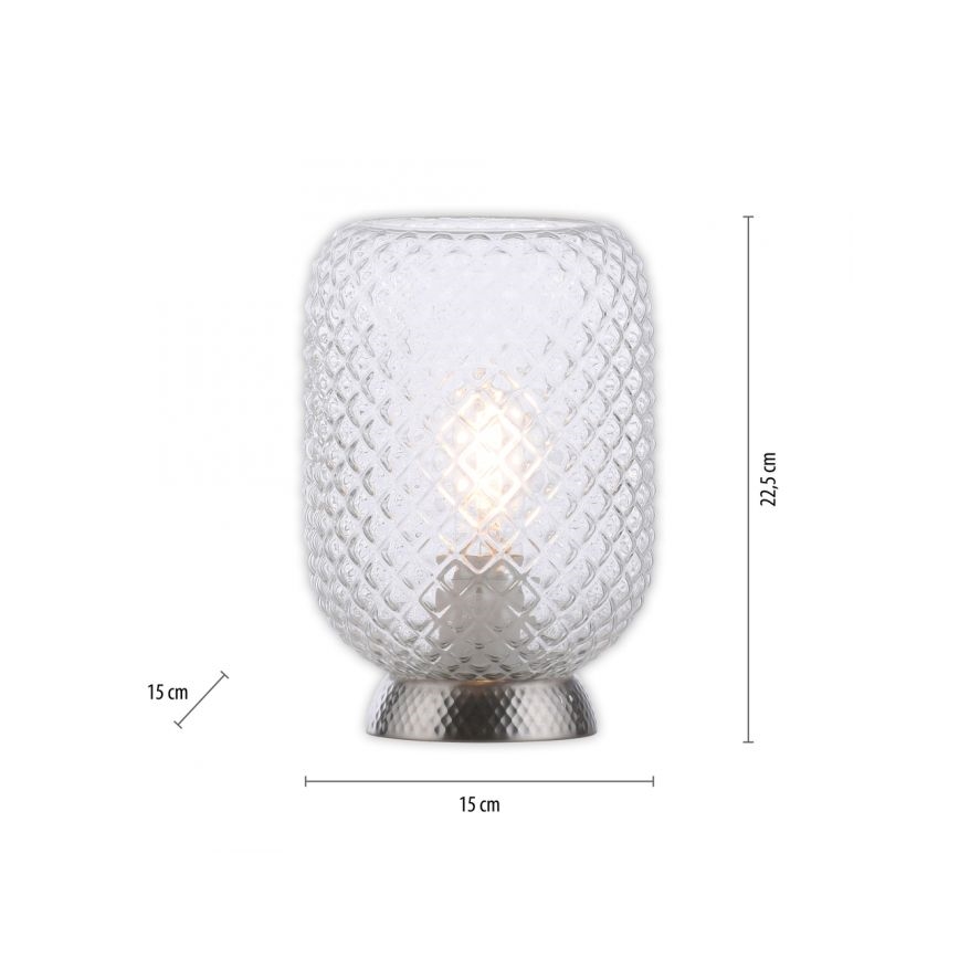 JUST LIGHT. 14906-55 - Eπιτραπέζιο φωτιστικό REISHI 1xE27/40W/230V ματ χρώμιο