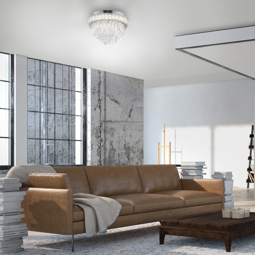 JUST LIGHT. 15092-17 - LED φωτιστικό οροφής KULUNKA LED/33W/230V διάμ. 38 cm γυαλιστερό χρώμιο