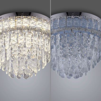 JUST LIGHT. 15092-17 - LED φωτιστικό οροφής KULUNKA LED/33W/230V διάμ. 38 cm γυαλιστερό χρώμιο
