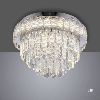 JUST LIGHT. 15092-17 - LED φωτιστικό οροφής KULUNKA LED/33W/230V διάμ. 38 cm γυαλιστερό χρώμιο
