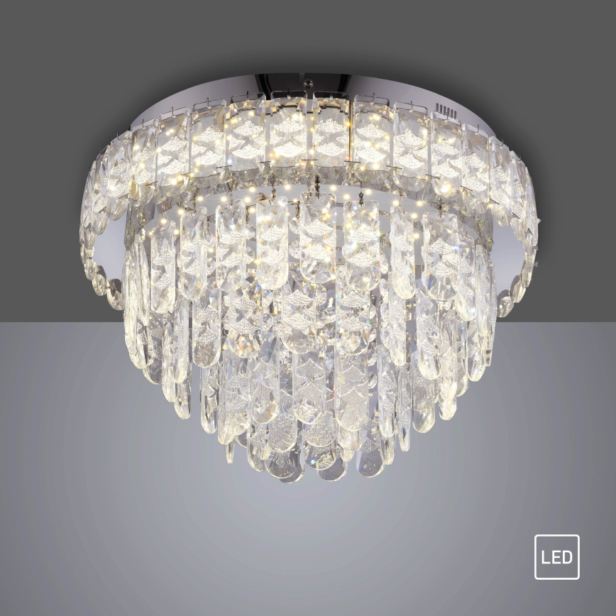 JUST LIGHT. 15092-17 - LED φωτιστικό οροφής KULUNKA LED/33W/230V διάμ. 38 cm γυαλιστερό χρώμιο