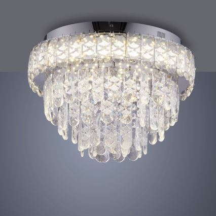 JUST LIGHT. 15092-17 - LED φωτιστικό οροφής KULUNKA LED/33W/230V διάμ. 38 cm γυαλιστερό χρώμιο