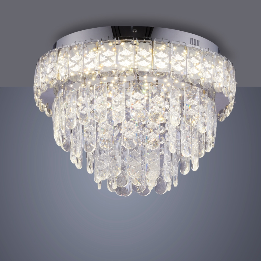 JUST LIGHT. 15092-17 - LED φωτιστικό οροφής KULUNKA LED/33W/230V διάμ. 38 cm γυαλιστερό χρώμιο