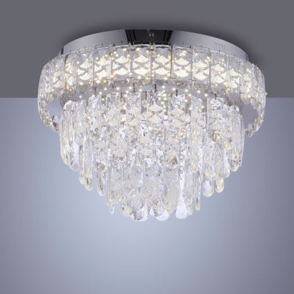 JUST LIGHT. 15092-17 - LED φωτιστικό οροφής KULUNKA LED/33W/230V διάμ. 38 cm γυαλιστερό χρώμιο