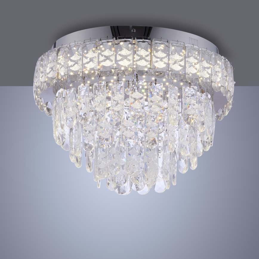 JUST LIGHT. 15092-17 - LED φωτιστικό οροφής KULUNKA LED/33W/230V διάμ. 38 cm γυαλιστερό χρώμιο