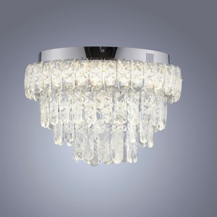 JUST LIGHT. 15092-17 - LED φωτιστικό οροφής KULUNKA LED/33W/230V διάμ. 38 cm γυαλιστερό χρώμιο
