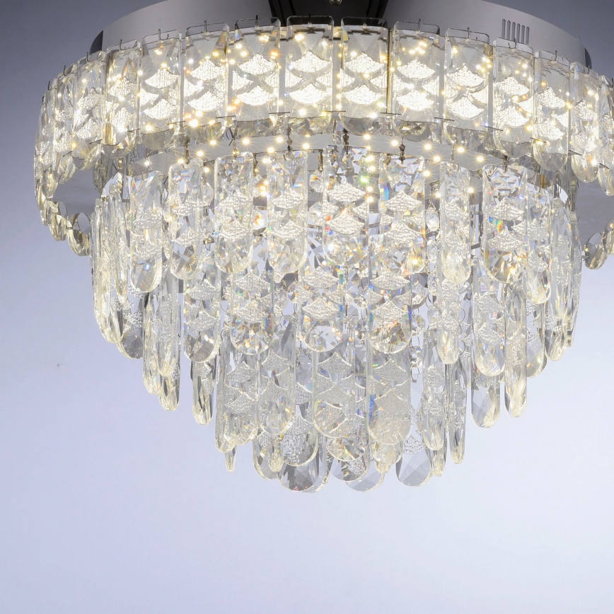 JUST LIGHT. 15092-17 - LED φωτιστικό οροφής KULUNKA LED/33W/230V διάμ. 38 cm γυαλιστερό χρώμιο
