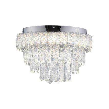 JUST LIGHT. 15092-17 - LED φωτιστικό οροφής KULUNKA LED/33W/230V διάμ. 38 cm γυαλιστερό χρώμιο