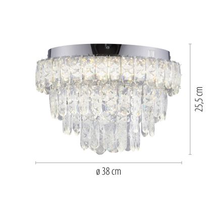 JUST LIGHT. 15092-17 - LED φωτιστικό οροφής KULUNKA LED/33W/230V διάμ. 38 cm γυαλιστερό χρώμιο