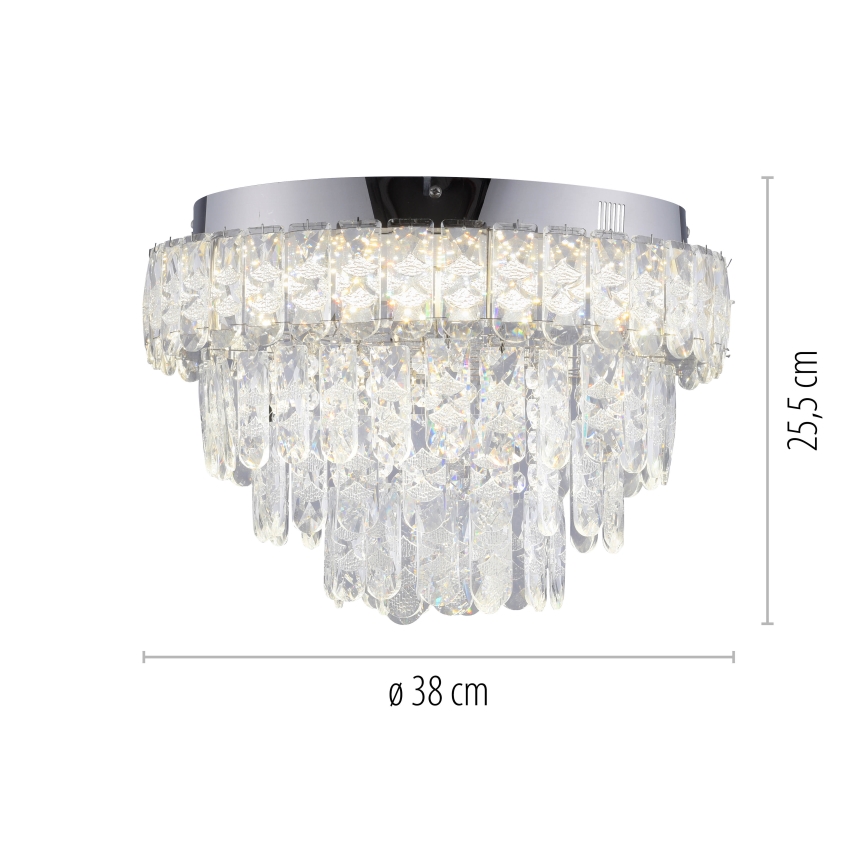 JUST LIGHT. 15092-17 - LED φωτιστικό οροφής KULUNKA LED/33W/230V διάμ. 38 cm γυαλιστερό χρώμιο
