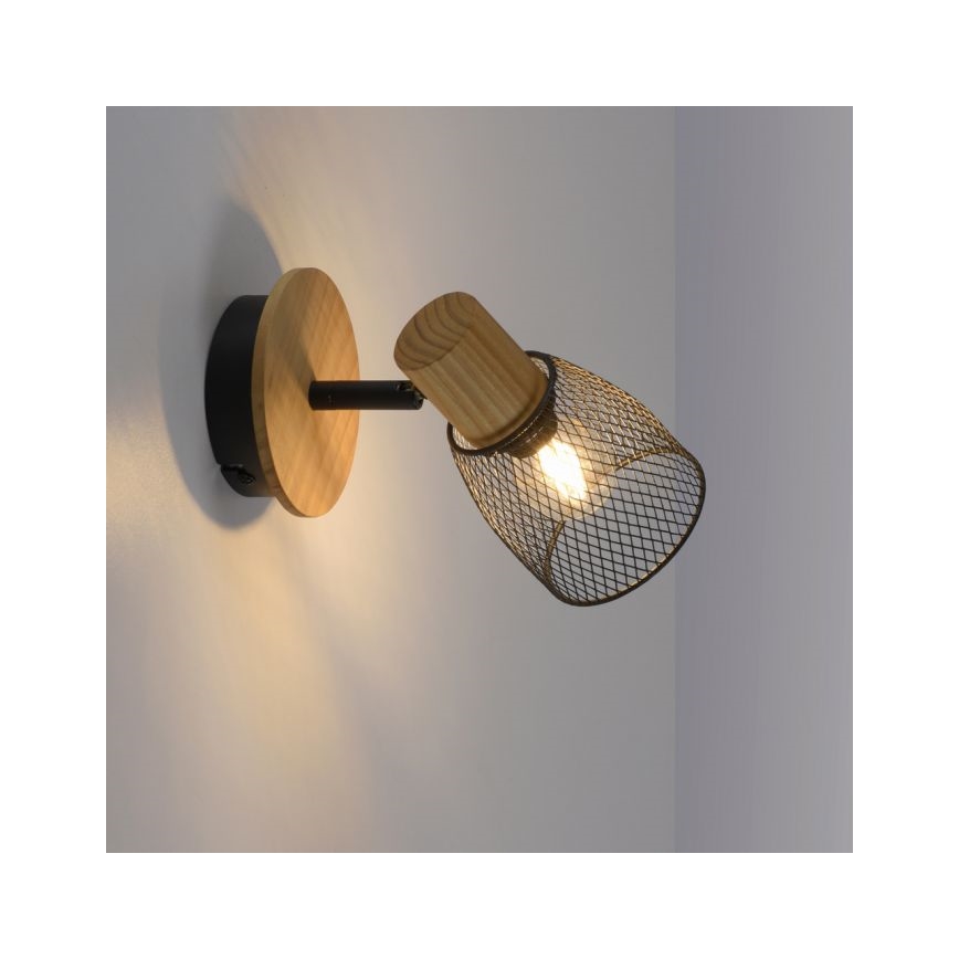 JUST LIGHT. 15191-79 - Σποτ τοίχου TAMIS 1xE14/10W/230V πεύκο