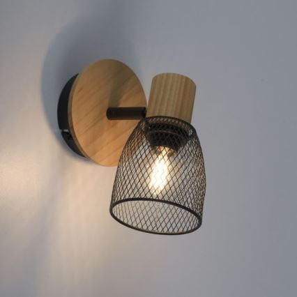 JUST LIGHT. 15191-79 - Σποτ τοίχου TAMIS 1xE14/10W/230V πεύκο