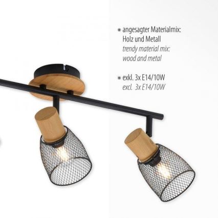 JUST LIGHT. 15193-79 - Φωτιστικό σποτ TAMIS 3xE14/10W/230V