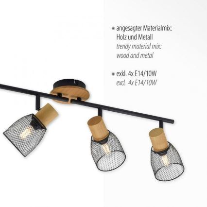 JUST LIGHT. 15194-79 - Φωτιστικό σποτ TAMIS 4xE14/10W/230V