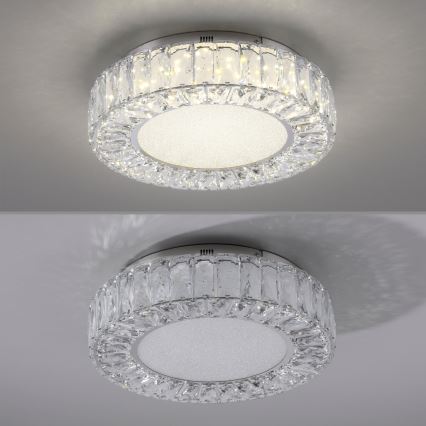 JUST LIGHT. 15221-17 - LED Φωτιστικό οροφής KULUNKA LED/32W/230V διάμ. 37 cm γυαλιστερό χρώμιο