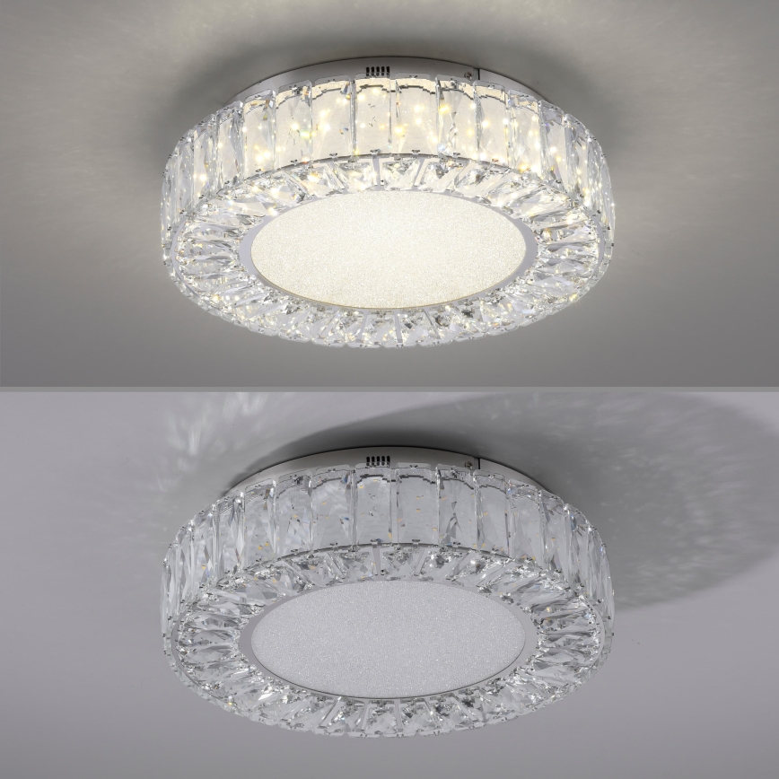 JUST LIGHT. 15221-17 - LED Φωτιστικό οροφής KULUNKA LED/32W/230V διάμ. 37 cm γυαλιστερό χρώμιο