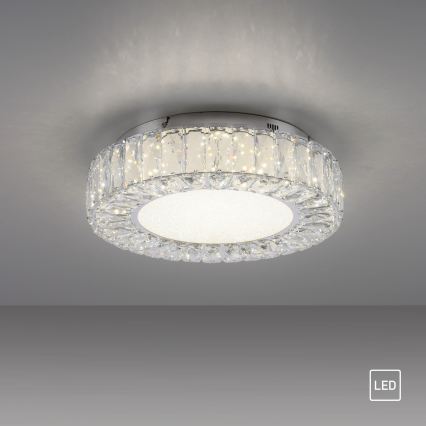 JUST LIGHT. 15221-17 - LED Φωτιστικό οροφής KULUNKA LED/32W/230V διάμ. 37 cm γυαλιστερό χρώμιο