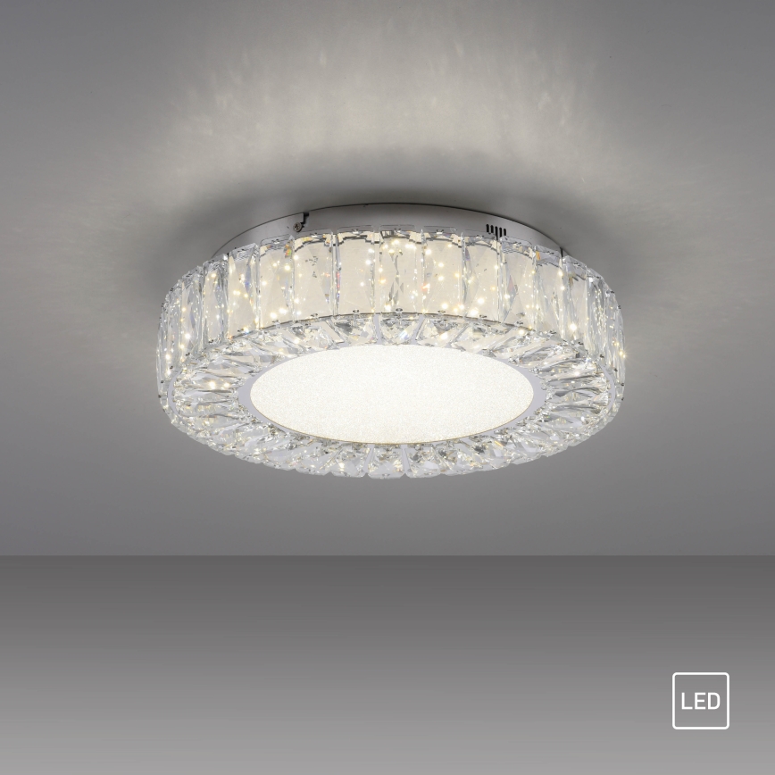 JUST LIGHT. 15221-17 - LED Φωτιστικό οροφής KULUNKA LED/32W/230V διάμ. 37 cm γυαλιστερό χρώμιο