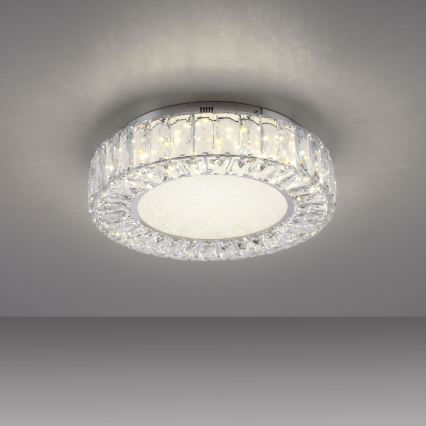 JUST LIGHT. 15221-17 - LED Φωτιστικό οροφής KULUNKA LED/32W/230V διάμ. 37 cm γυαλιστερό χρώμιο