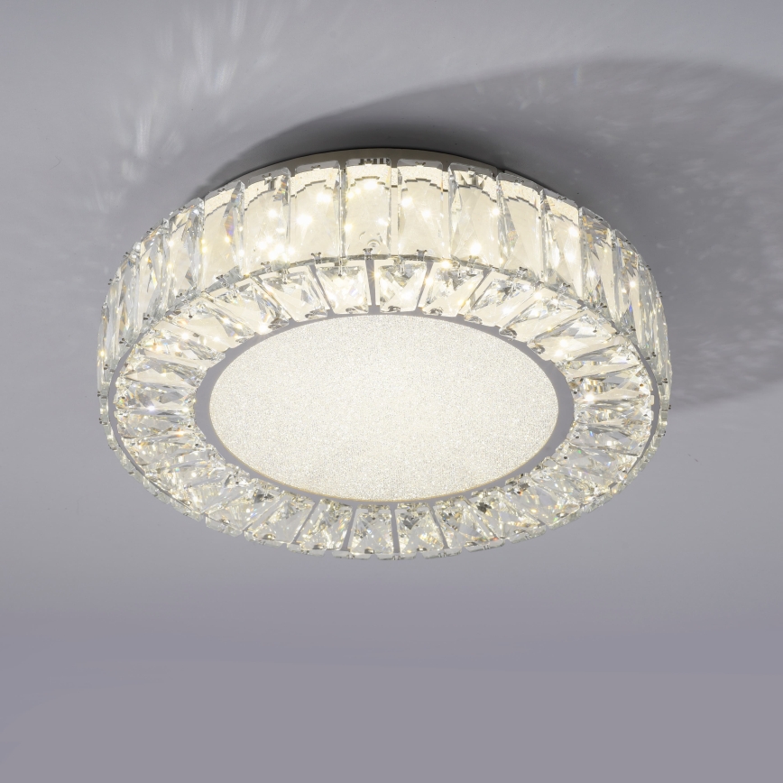 JUST LIGHT. 15221-17 - LED Φωτιστικό οροφής KULUNKA LED/32W/230V διάμ. 37 cm γυαλιστερό χρώμιο