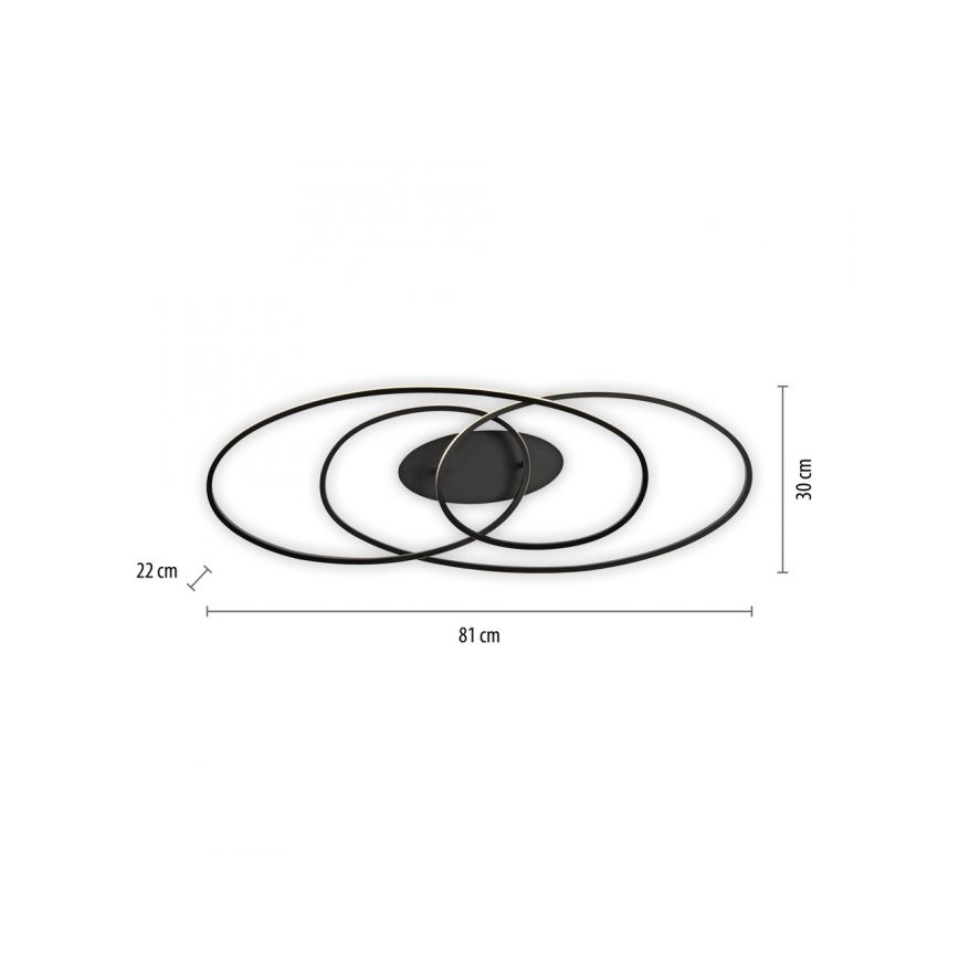 JUST LIGHT. 15321-18 - Φωτιστικό οροφής LED LUMACA LED/33W/230V μαύρο