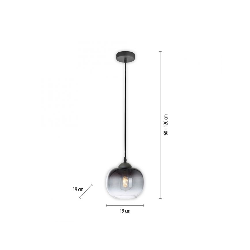 JUST LIGHT. 15420-18 - Κρεμαστό φωτιστικό οροφής ZEA 1xE27/25W/230V μαύρο