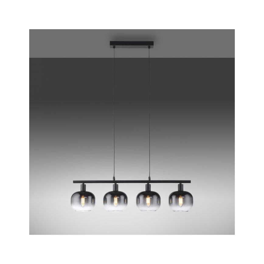 JUST LIGHT. 15421-18 - Κρεμαστό φωτιστικό οροφής ZEA 4xE14/25W/230V μαύρο