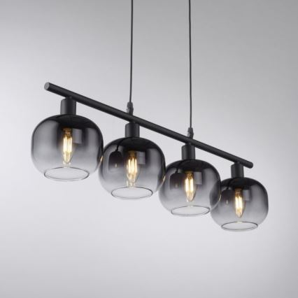 JUST LIGHT. 15421-18 - Κρεμαστό φωτιστικό οροφής ZEA 4xE14/25W/230V μαύρο