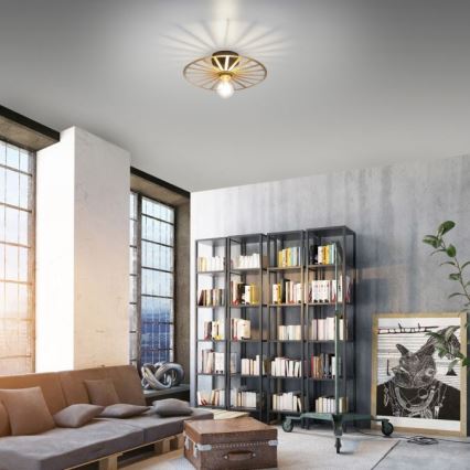 JUST LIGHT. 15635-60 - Φωτιστικό οροφής SPIKE 1xE27/40W/230V διάμετρος 30 cm ορείχαλκος