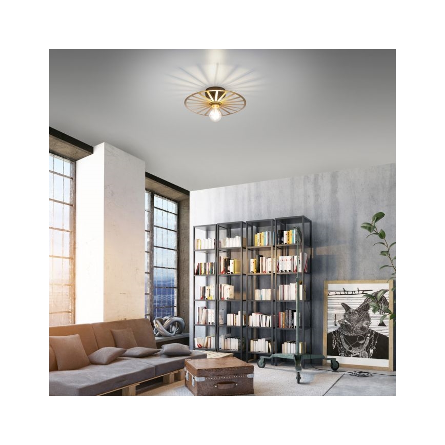 JUST LIGHT. 15635-60 - Φωτιστικό οροφής SPIKE 1xE27/40W/230V διάμετρος 30 cm ορείχαλκος