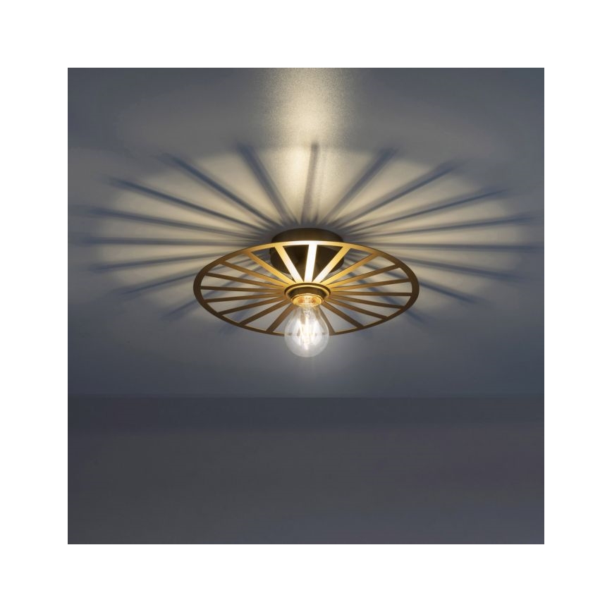 JUST LIGHT. 15635-60 - Φωτιστικό οροφής SPIKE 1xE27/40W/230V διάμετρος 30 cm ορείχαλκος