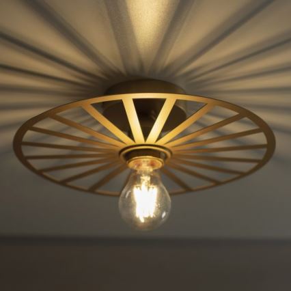 JUST LIGHT. 15635-60 - Φωτιστικό οροφής SPIKE 1xE27/40W/230V διάμετρος 30 cm ορείχαλκος