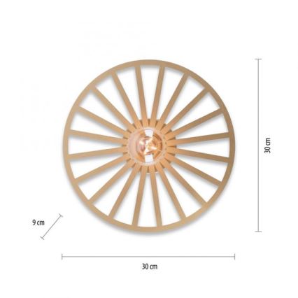 JUST LIGHT. 15635-60 - Φωτιστικό οροφής SPIKE 1xE27/40W/230V διάμετρος 30 cm ορείχαλκος