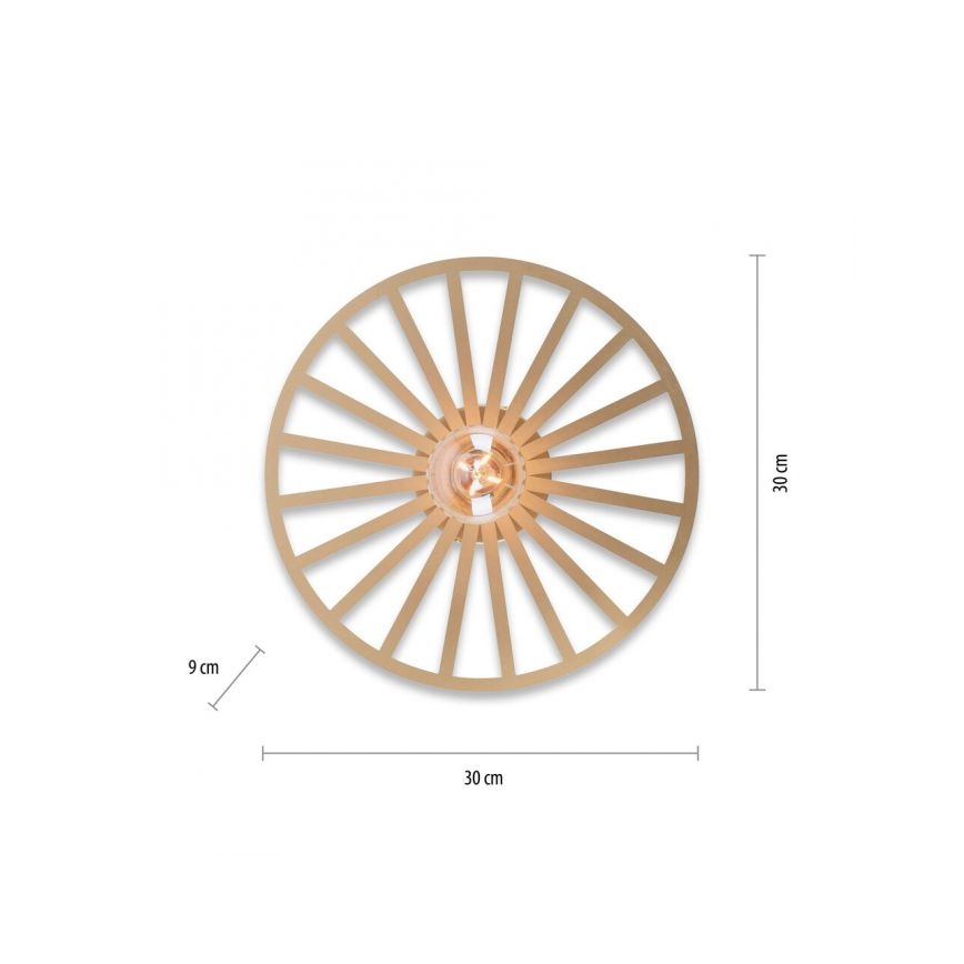 JUST LIGHT. 15635-60 - Φωτιστικό οροφής SPIKE 1xE27/40W/230V διάμετρος 30 cm ορείχαλκος
