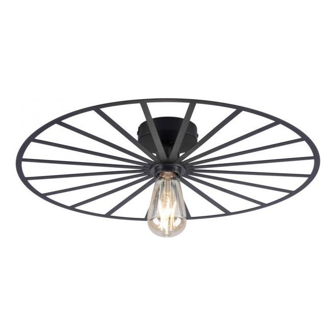 JUST LIGHT. 15636-18 - Φωτιστικό οροφής SPIKE 1xE27/40W/230V διάμετρος 50 cm μαύρο