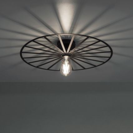 JUST LIGHT. 15636-18 - Φωτιστικό οροφής SPIKE 1xE27/40W/230V διάμετρος 50 cm μαύρο