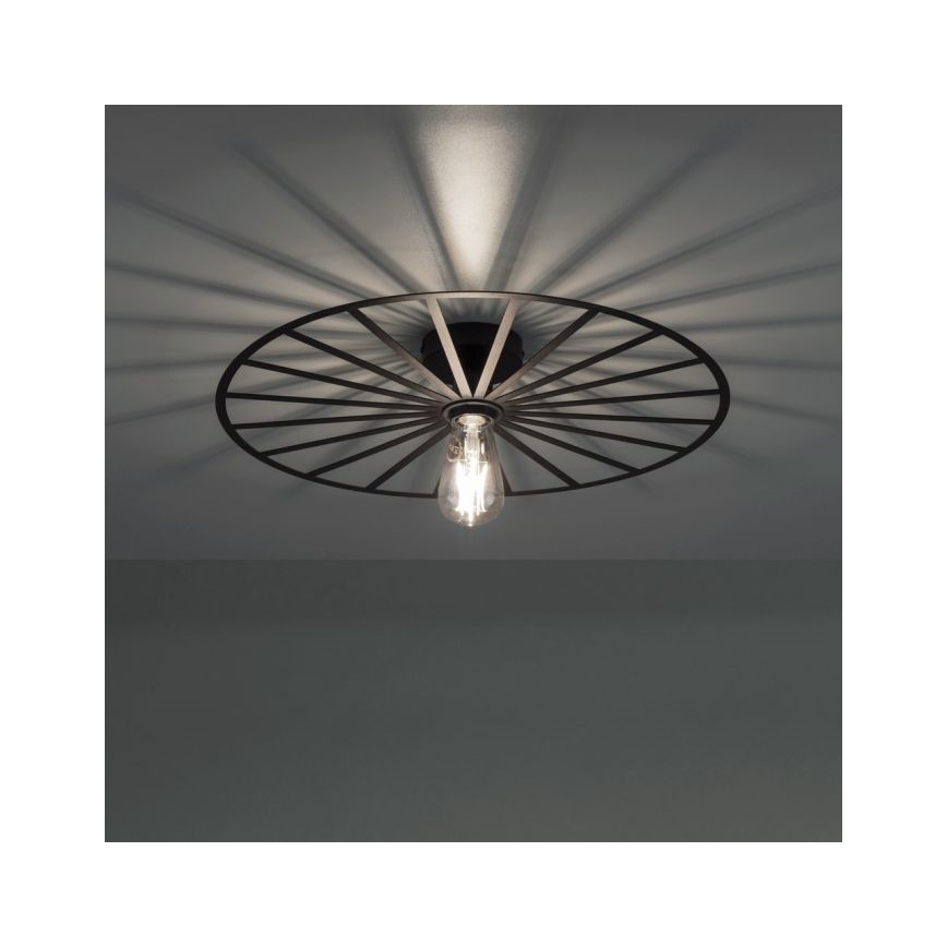 JUST LIGHT. 15636-18 - Φωτιστικό οροφής SPIKE 1xE27/40W/230V διάμετρος 50 cm μαύρο