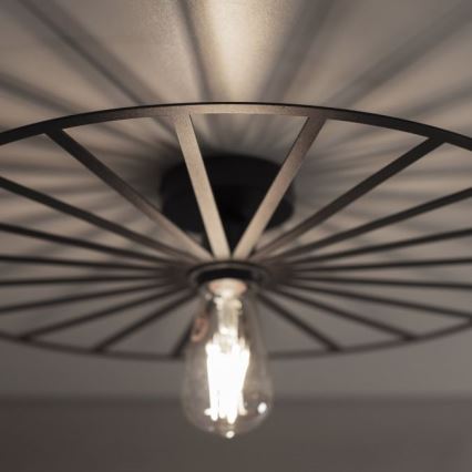 JUST LIGHT. 15636-18 - Φωτιστικό οροφής SPIKE 1xE27/40W/230V διάμετρος 50 cm μαύρο