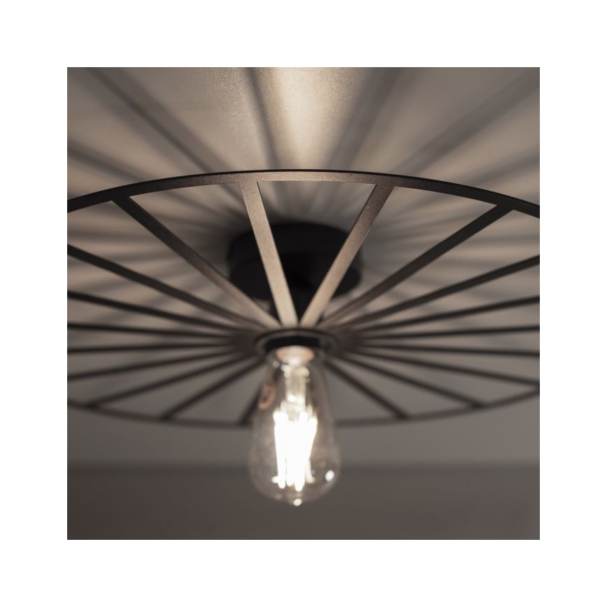 JUST LIGHT. 15636-18 - Φωτιστικό οροφής SPIKE 1xE27/40W/230V διάμετρος 50 cm μαύρο