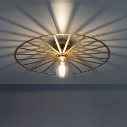 JUST LIGHT. 15636-60 - Φωτιστικό οροφής SPIKE 1xE27/40W/230V διάμετρος 50 cm ορείχαλκος