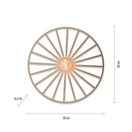 JUST LIGHT. 15636-60 - Φωτιστικό οροφής SPIKE 1xE27/40W/230V διάμετρος 50 cm ορείχαλκος