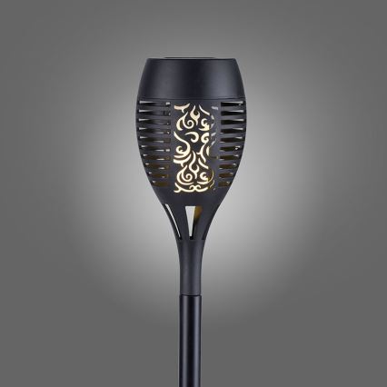 JUST LIGHT. 19106-18-3 - ΣΕΤ 3x Ηλιακό φωτιστικό LED FACKEL LED/0,24W/1,2V 200 mAh IP44 μαύρο