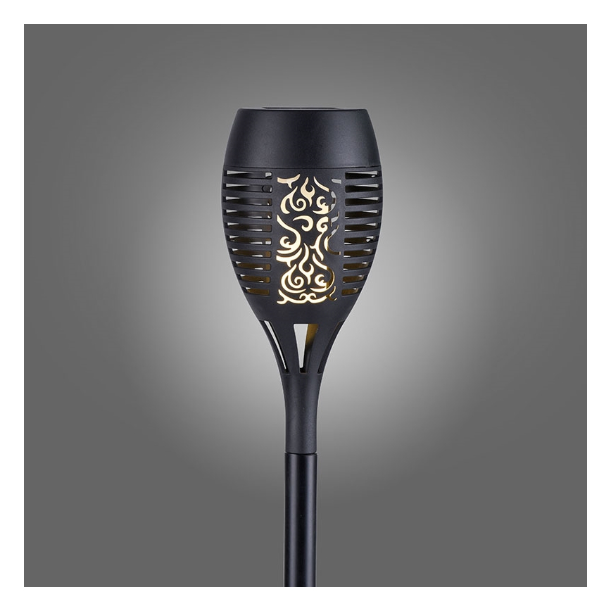 JUST LIGHT. 19106-18-3 - ΣΕΤ 3x Ηλιακό φωτιστικό LED FACKEL LED/0,24W/1,2V 200 mAh IP44 μαύρο